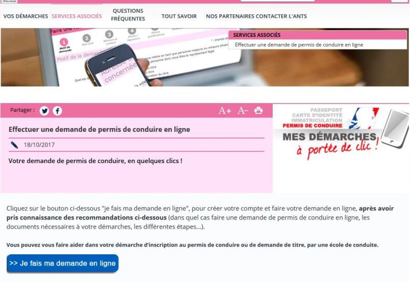 permis de conduire en ligne